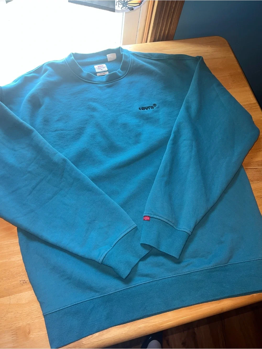Levi's Men's Teal Blue Crewneck Sweatshirt